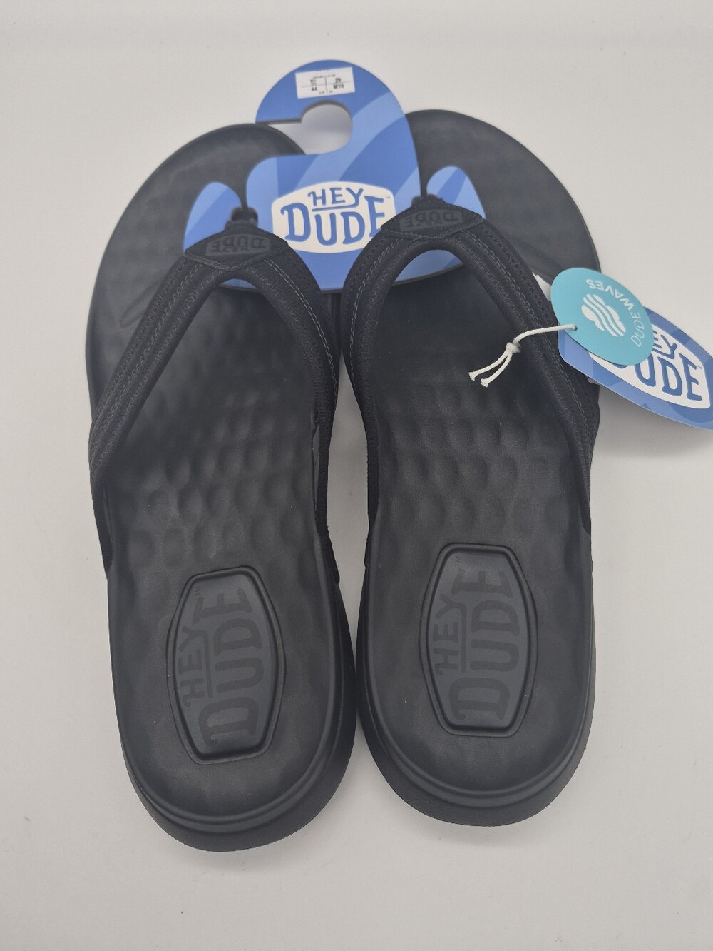 Hey Dude Black Myers Flip Flop Sandals Size 11 New with Tags